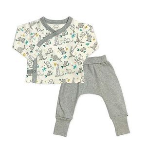 Finn + Emma Gray Koala Kimono & Pant Organic Cotton 2 Piece Set Sz 3-6 Months